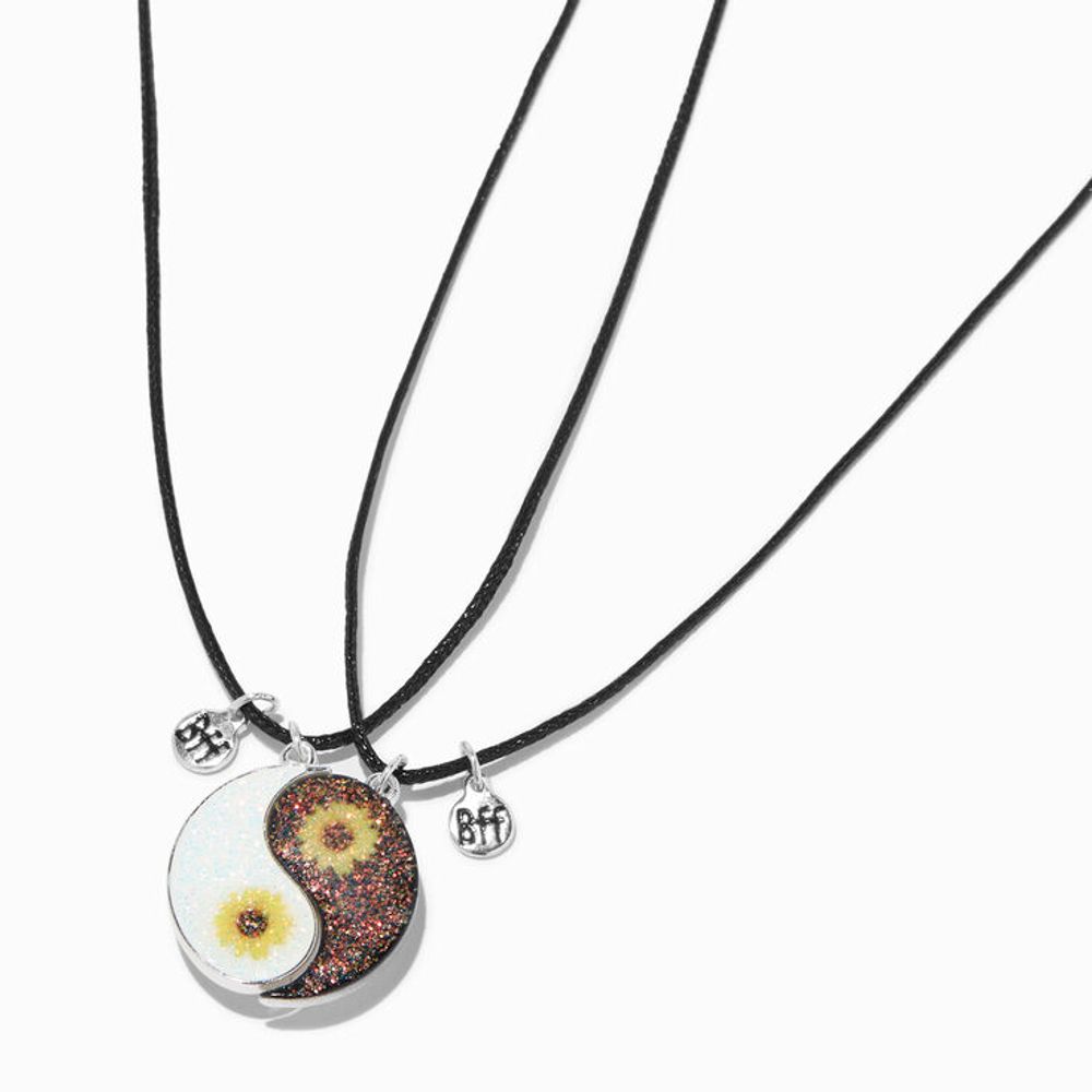 Best Friends Sunflower Yin Yang Pendant Necklaces - 2 Pack