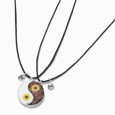 Best Friends Sunflower Yin Yang Pendant Necklaces - 2 Pack