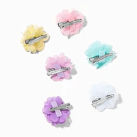 Claire's Club Pastel Chiffon Flower Hair Clips - 6 Pack