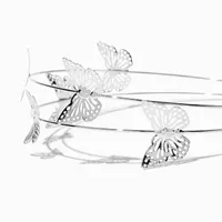 Silver Butterfly Double Row Metal Headband