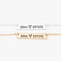Mixed Metal Best Friends Soul Sisters Bracelets - 2 Pack
