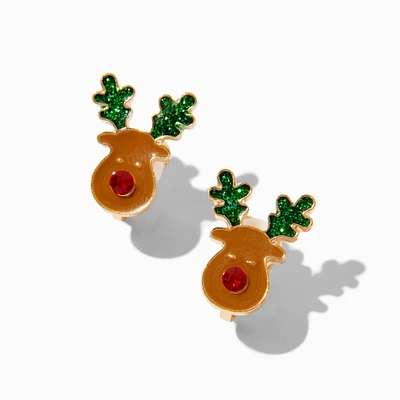 Reindeer Clip-On Stud Earrings