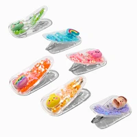 Claire's Club Pastel Glitter Critter Shaker Snap Hair Clips - 6 Pack