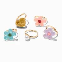 Claire's Club Flower Box Rings - 5 Pack