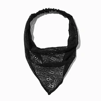 Black Floral Lace Head Scarf