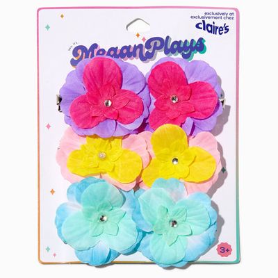 MeganPlays™ Claire's Exclusive Rainbow Faux Flower Hair Clips - 6 Pack
