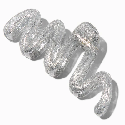 Silver Glittter Zig Zag Hair Claw