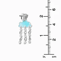 Blue Rain Cloud 1.5" Clip-On Drop Earrings