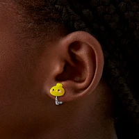 Yellow Chick Glow in the Dark Clip On Stud Earrings