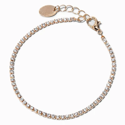 Rose Gold-tone Cubic Zirconia Tennis Bracelet