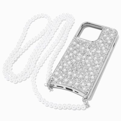 Pearl & Crystal Phone Case With Strap - Fits iPhone® 13 Pro