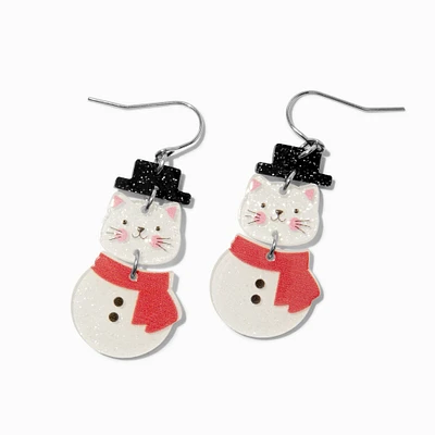 Cat Snowman Drop Earrings