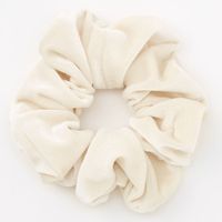 Medium Flat Velvet Hair Scrunchie - Ivory