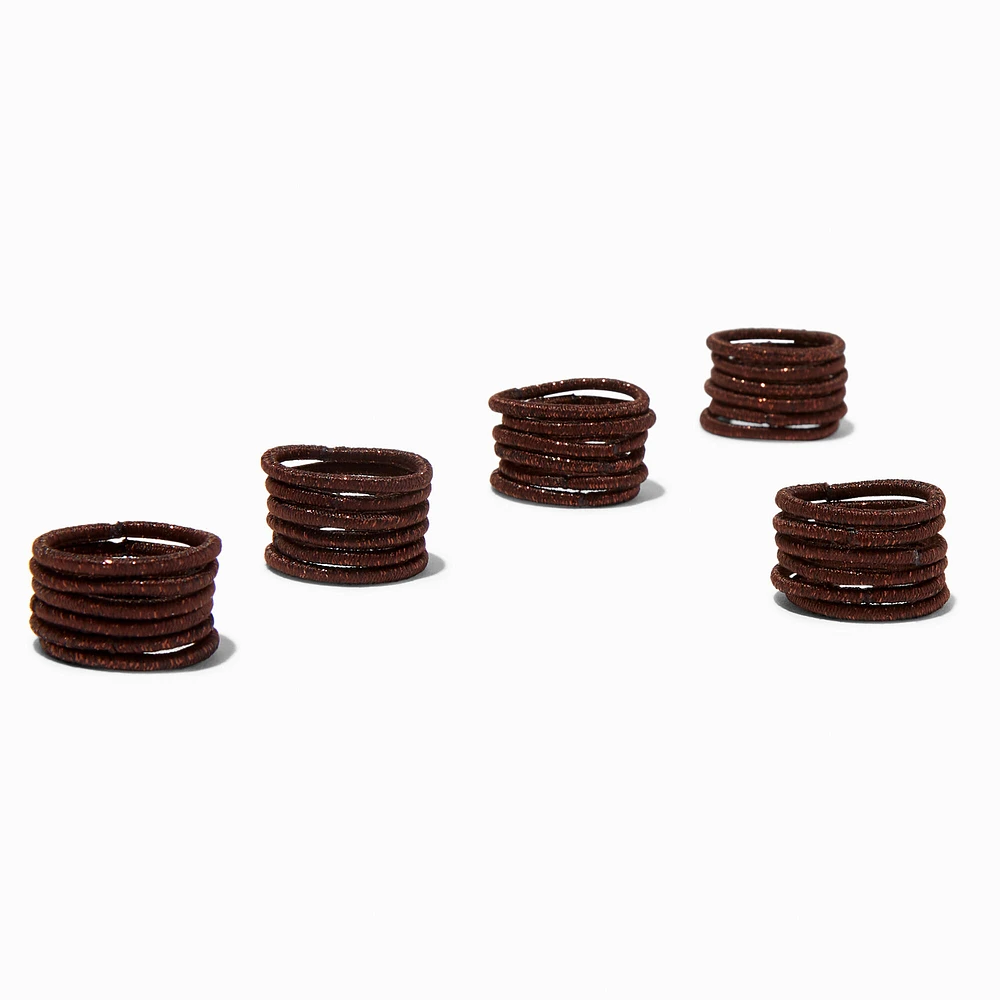 Brown Lurex Small Hair Ties - 30 Pack