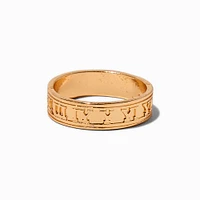 Gold-tone Roman Numeral Ring