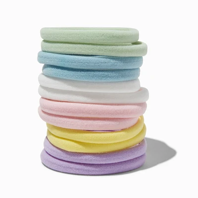 Pastel Solid Rolled Hair Ties - 12 Pack