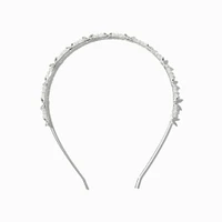 Silver-tone Crystal Butterfly & Pearl Headband