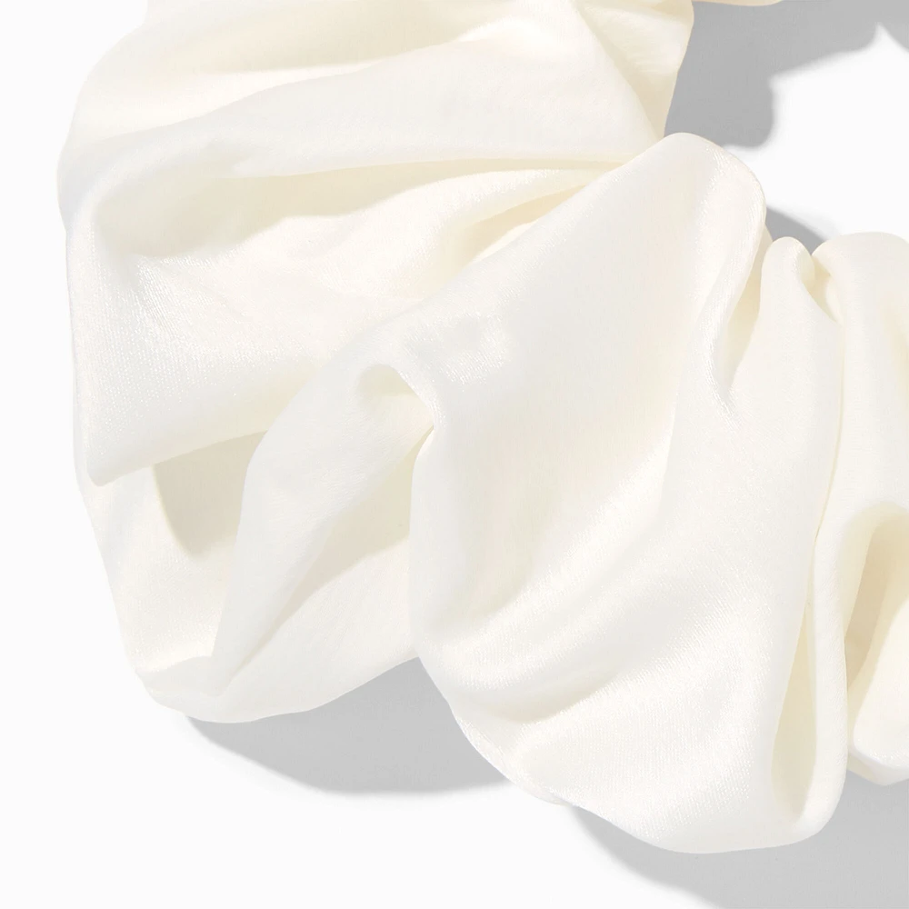 Giant White Silky Hair Scrunchie