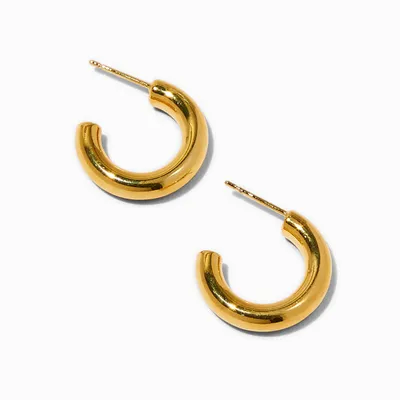 C LUXE by Claire's 18k Yellow Gold Plated 12MM Post Back Hoop Earrings