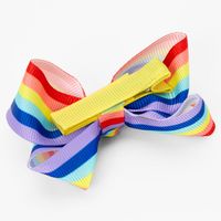 Claire's Club Rainbow Striped Bow Hair Clips - 3 Pack