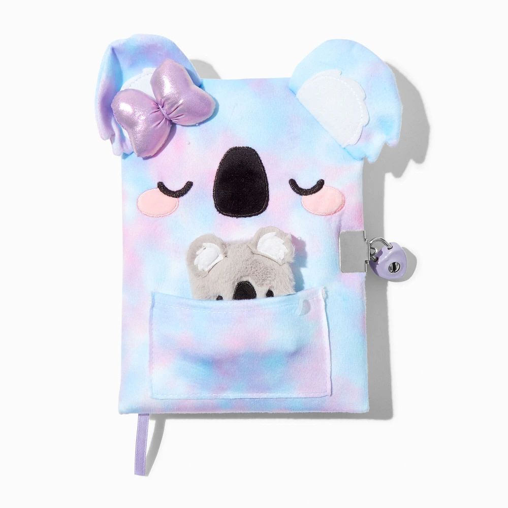 Koala Plush Lock Diary & Mini Notebook