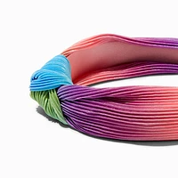 Pastel Rainbow Pleated Knotted Headband