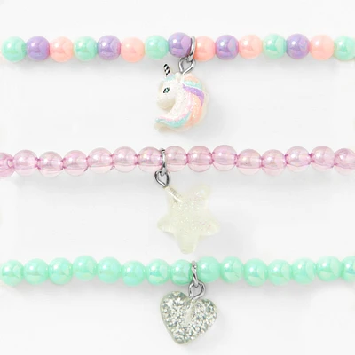 Claire's Club Pastel Pearl Beaded Stretch Bracelets - 3 Pack