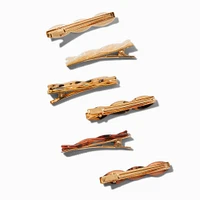 Twisted Tortoiseshell Hair Clips - 6 Pack