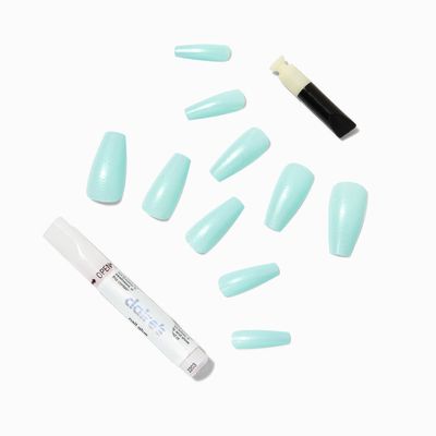 Glazed Mint Coffin Vegan Faux Nail Set - 24 Pack