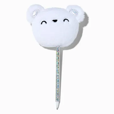 Polar Bear Head Pom Pom Pen