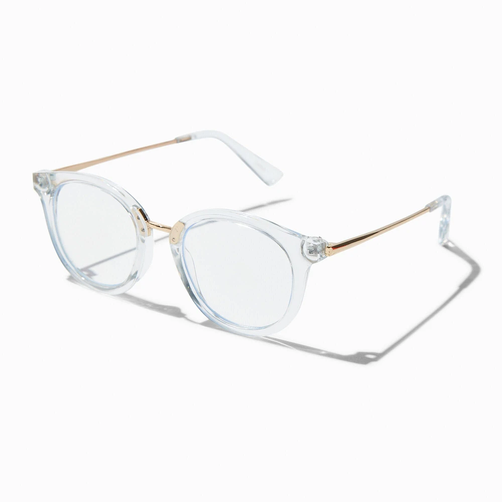 Solar Blue Light Reducing Clear Metal Oval Clear Lens Frames