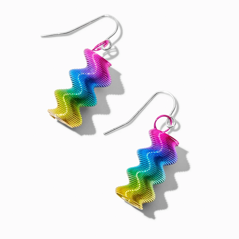 Rainbow Coil Drop Earrings