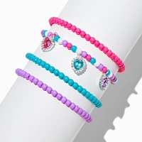 Claire's Club Jewel Tone Seed Bead Stretch Bracelets - 4 Pack