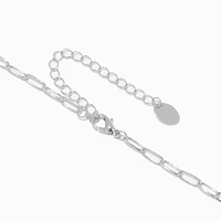 Silver Paper Clip Chain Necklace