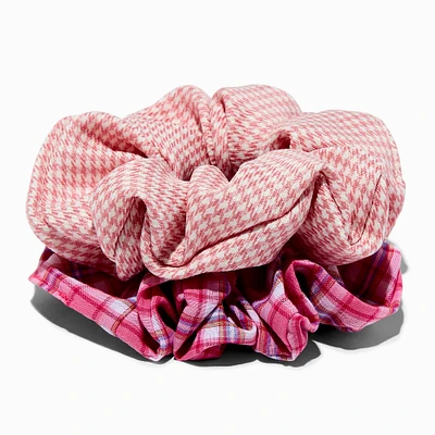 Mean Girls™ x Claire's Pink Houndstooth & Argyle Hair Scrunchies - 2 Pack