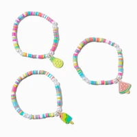 Claire's Club Bright Ice Pop Charm Stretch Bracelets - 4 Pack