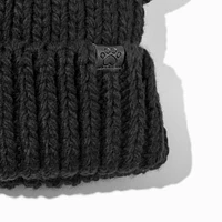 Black Cat Knit Beanie Hat