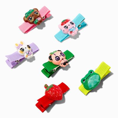 Claire's Club Critters Bow Hair Clips - 6 Pack