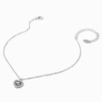 Claire's Club Clear Heart Silver-tone Necklace