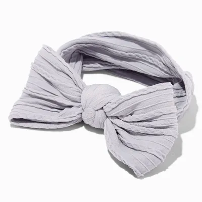 Claire's Club Nylon Ribbed Bow Headwrap