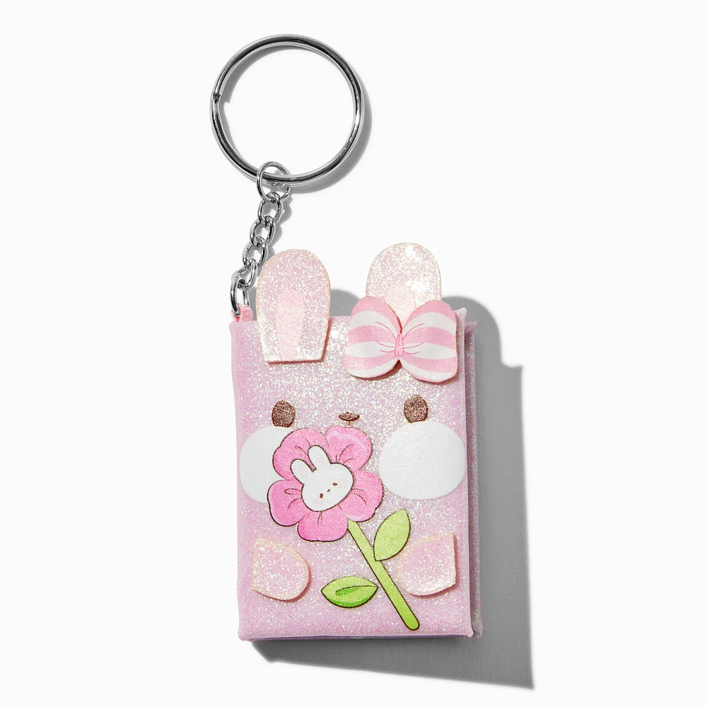 Pink Bunny Mini Notebook Keychain