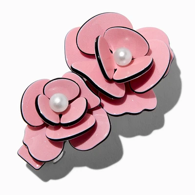 Pink Roses Pearl Embellished Hair Clip
