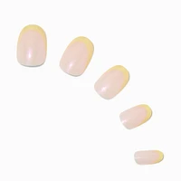 Orange French Tip Medium Oval Vegan Faux Nail Set - 24 Pack