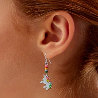 Unicorn Beaded 1" Drop Earrings