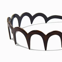 Brown Wood Effect Scalloped Headbands - 2 Pack