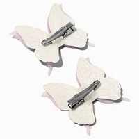 Claire's Club Purple Glitter Butterfly Hair Clips - 2 Pack
