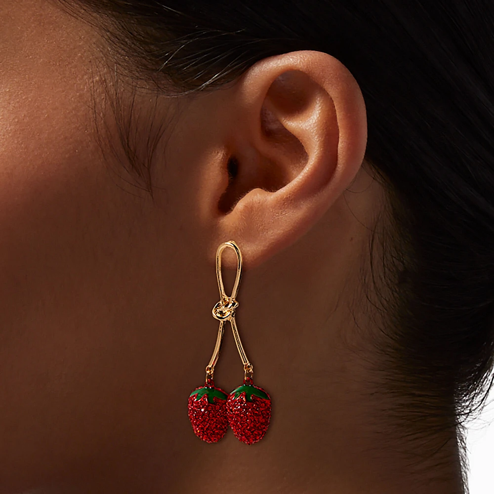 Red Strawberry Drop Earrings