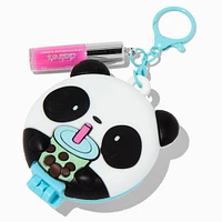 Panda Boba Tea Pop-Up Hair Brush & Lip Gloss Keychain