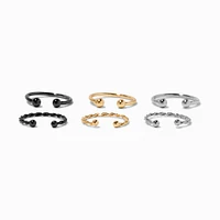 Mixed Metal Dainty Faux Hoop Nose Rings - 6 Pack