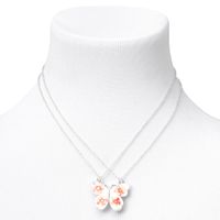 Best Friends Pressed Flower Split Butterfly Necklaces - 2 Pack